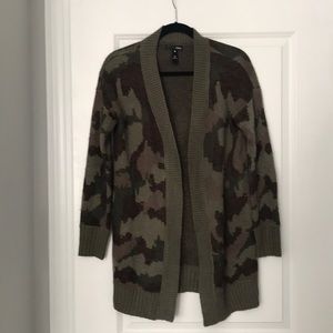 Camo cardigan sweater